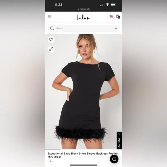 Lulus | Dresses | Lulus Black Backless Short Sleeve Feather Mini Dress |  Poshmark